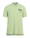 Moschino Man Polo Shirt Light Green Size 40 Cotton In Green