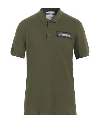 Moschino Man Polo Shirt Military Green Size 42 Cotton