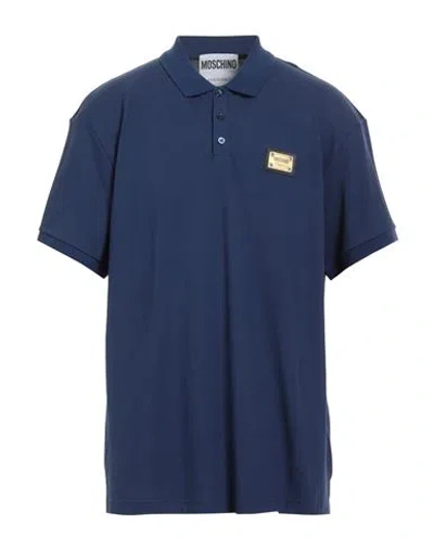 Moschino Man Polo Shirt Purple Size 46 Cotton In Blue