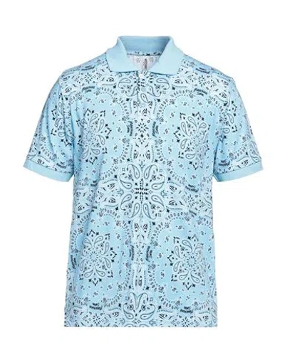 Moschino Man Polo Shirt Sky Blue Size Xs Cotton, Elastane