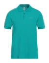 Moschino Man Polo Shirt Turquoise Size M Cotton In Blue