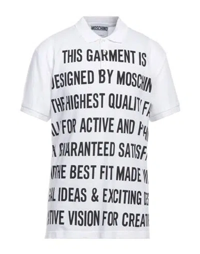 Moschino Man Polo Shirt White Size 46 Cotton