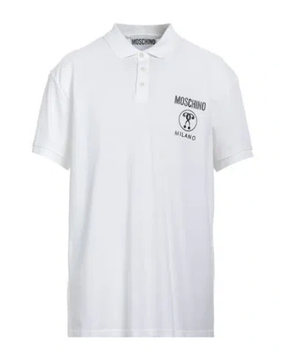 Moschino Man Polo Shirt White Size 42 Cotton