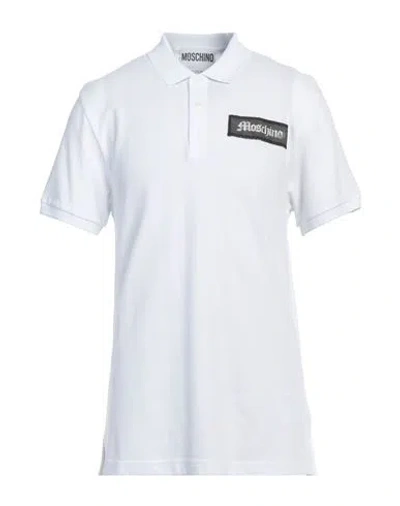 Moschino Man Polo Shirt White Size 42 Cotton