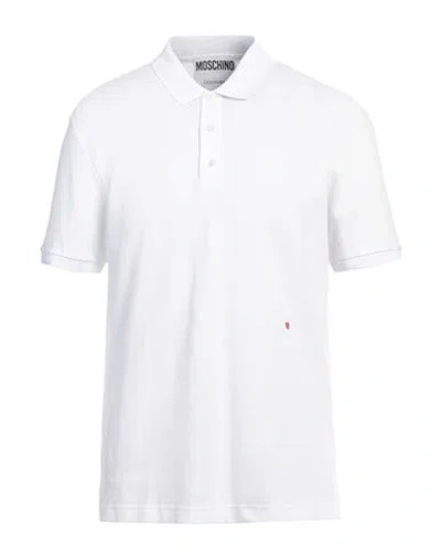 Moschino Man Polo Shirt White Size 44 Cotton In White