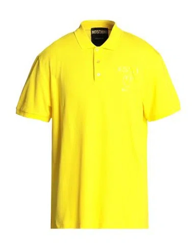 Moschino Man Polo Shirt Yellow Size 44 Cotton