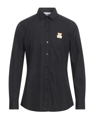 Moschino Man Shirt Black Size 15 Cotton
