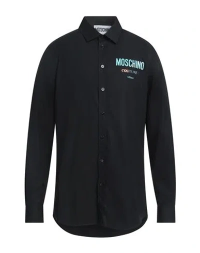 Moschino Man Shirt Black Size 16 Cotton