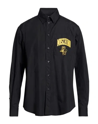 Moschino Man Shirt Black Size 16 Cotton
