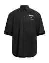 Moschino Man Shirt Black Size 17 Cotton In Black
