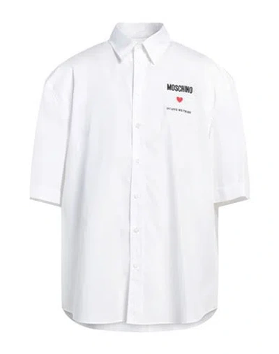 Moschino Man Shirt White Size 17 Cotton