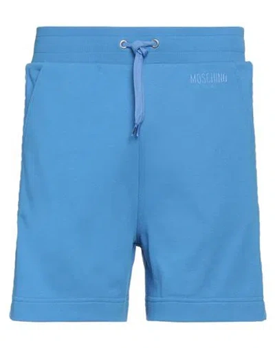 Moschino Swim Man Shorts & Bermuda Shorts Azure Size L Cotton, Elastane In Blue