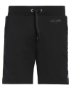 Moschino Swim Man Shorts & Bermuda Shorts Black Size Xl Cotton, Elastane