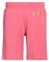 Moschino Man Shorts & Bermuda Shorts Fuchsia Size 36 Organic Cotton In Pink