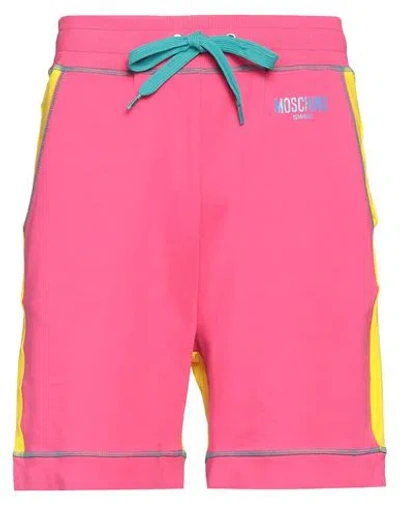 Moschino Man Shorts & Bermuda Shorts Fuchsia Size M Cotton, Elastane In Pink