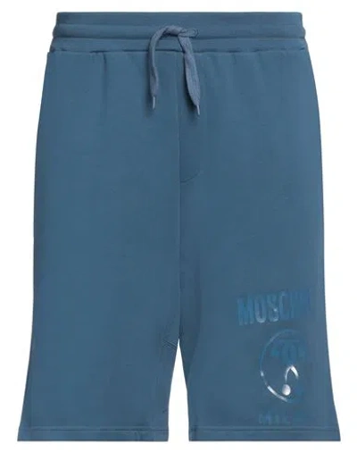 Moschino Man Shorts & Bermuda Shorts Slate Blue Size 34 Cotton