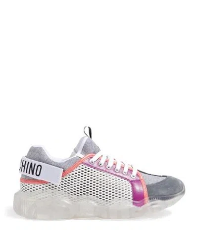 Moschino Man Sneakers Grey Size 6 Textile Fibers
