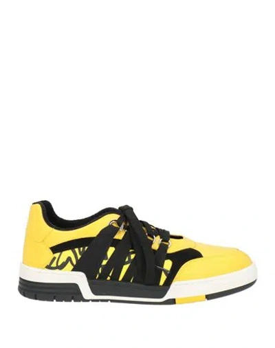 Moschino Man Sneakers Yellow Size 10 Leather