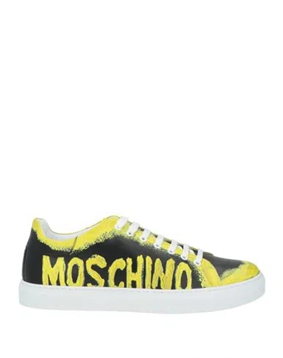 Moschino Man Sneakers Yellow Size 11 Textile Fibers