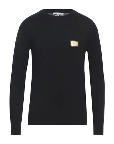 Moschino Man Sweater Black Size 38 Cotton, Polyamide, Elastane
