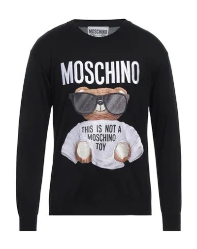 Moschino Man Sweater Black Size 40 Cotton