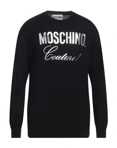 Moschino Man Sweater Black Size 42 Cotton, Cashmere