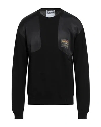 Moschino Man Sweater Black Size 42 Virgin Wool, Viscose, Cotton