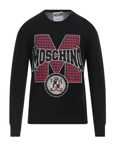 Moschino Man Sweater Black Size 46 Cotton