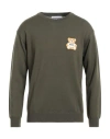 Moschino Man Sweater Dark Green Size 40 Virgin Wool, Polyamide, Elastane