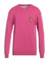 Moschino Man Sweater Fuchsia Size 44 Virgin Wool, Polyamide, Elastane In Pink