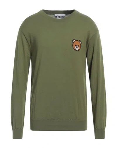 Moschino Man Sweater Military Green Size 38 Virgin Wool, Polyamide, Elastane