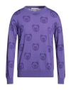 Moschino Man Sweater Purple Size 42 Virgin Wool In Purple