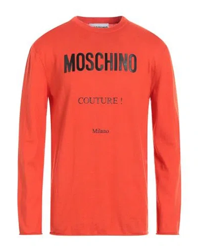 Moschino Man Sweater Tomato Red Size 42 Cotton, Cashmere