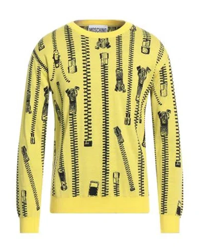 Moschino Man Sweater Yellow Size 40 Virgin Wool