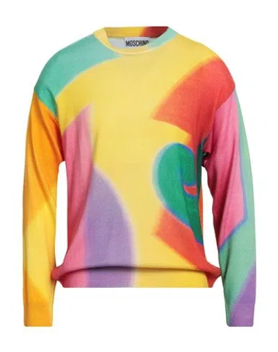 Moschino Man Sweater Yellow Size 42 Virgin Wool