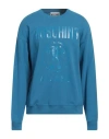 Moschino Man Sweatshirt Azure Size 42 Cotton In Blue