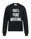 Moschino Slogan-print Cotton Sweatshirt In Black
