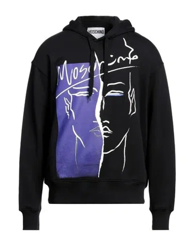Moschino Man Sweatshirt Black Size 42 Cotton