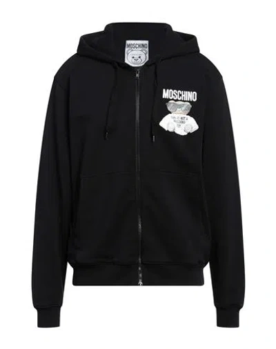 Moschino Man Sweatshirt Black Size 40 Cotton