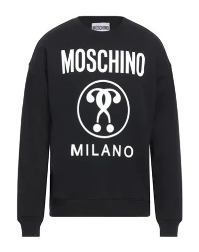 Moschino Man Sweatshirt Black Size 42 Cotton