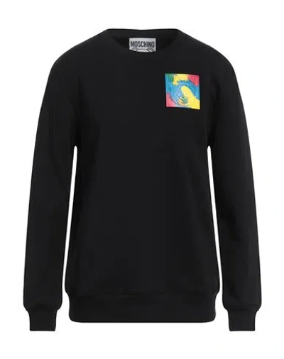 Moschino Man Sweatshirt Black Size 44 Cotton In Black