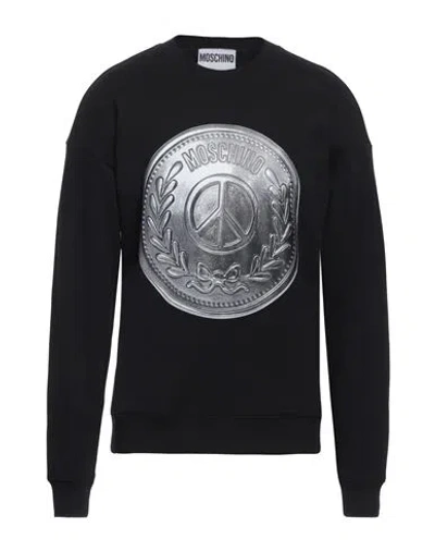 Moschino Man Sweatshirt Black Size 44 Cotton