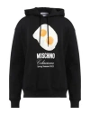 Moschino Graphic Print Breakfast Pocket Hoodie In Black
