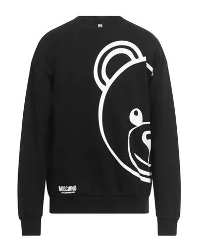 Moschino Man Sweatshirt Black Size L Cotton, Elastane