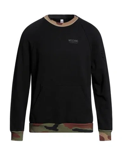 Moschino Man Sweatshirt Black Size L Cotton, Elastane
