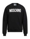 Moschino Man Sweatshirt Black Size M Cotton In Blue