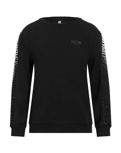 Moschino Man Sweatshirt Black Size Xl Cotton, Elastane In Black