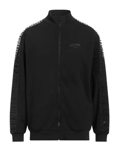 Moschino Man Sweatshirt Black Size Xl Cotton, Elastane