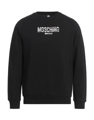 Moschino Man Sweatshirt Black Size Xs Cotton, Elastane