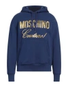 Moschino Man Sweatshirt Blue Size 46 Cotton In Blue